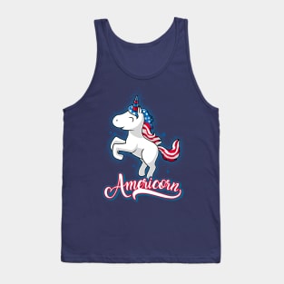 Americorn-Patriotic Proud American Unicorn Kids Gift Tank Top